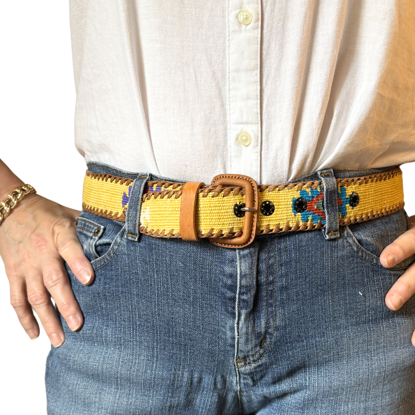 Butter Yellow Handwoven Guatemalan Whip-Stitched Belt
