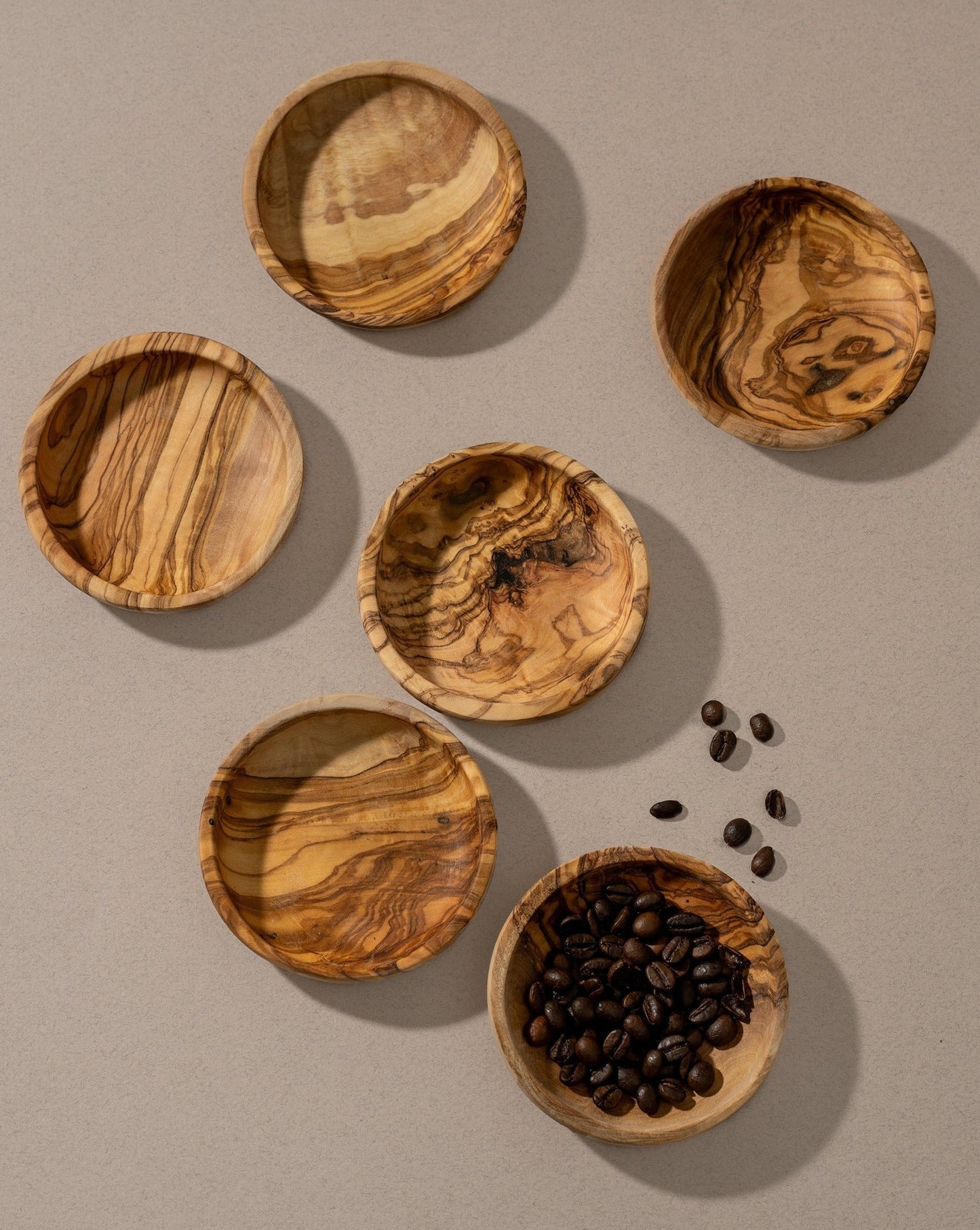 Natural Olive Wood Ramkin - Set of 6