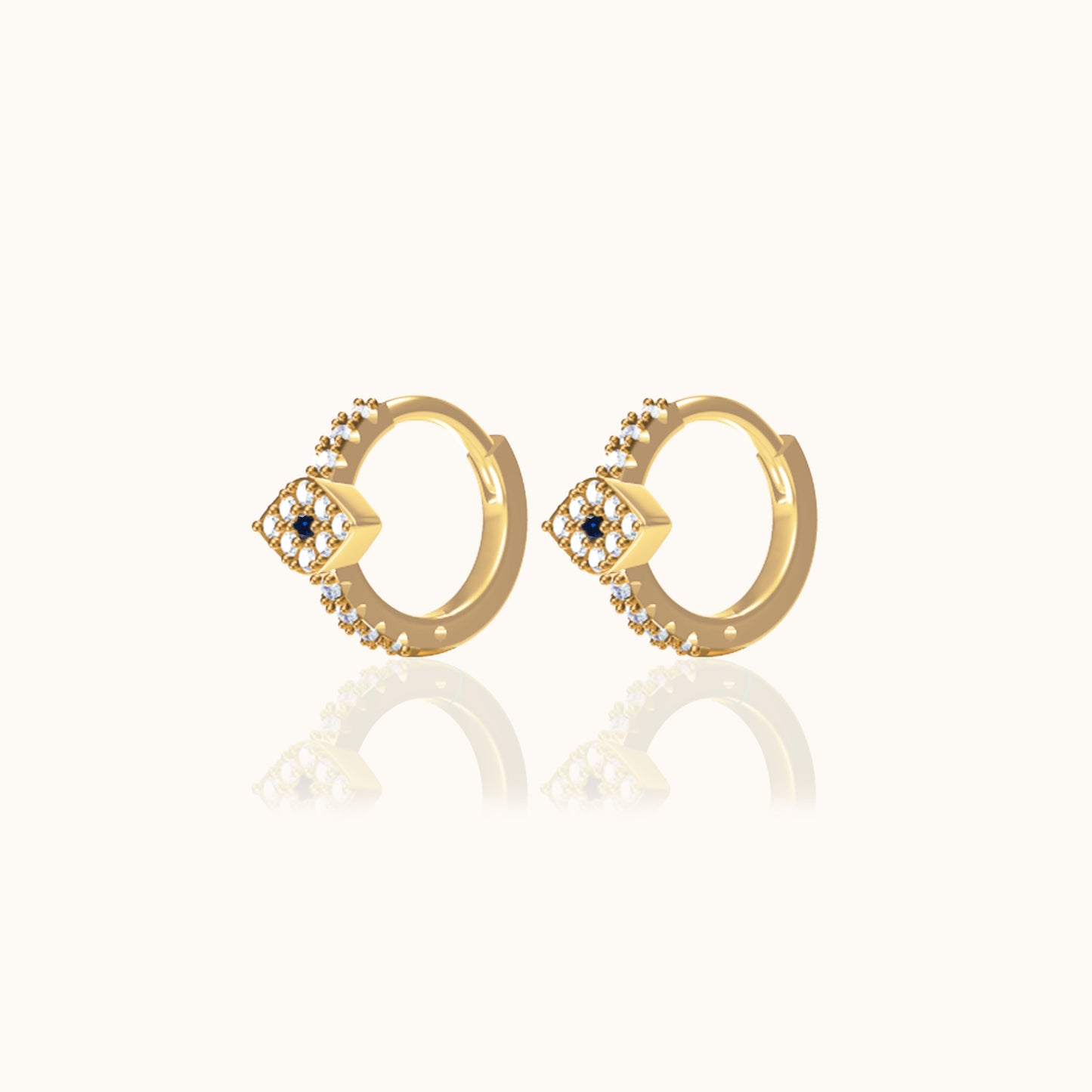 CZ Evil Eye Hoop Earrings