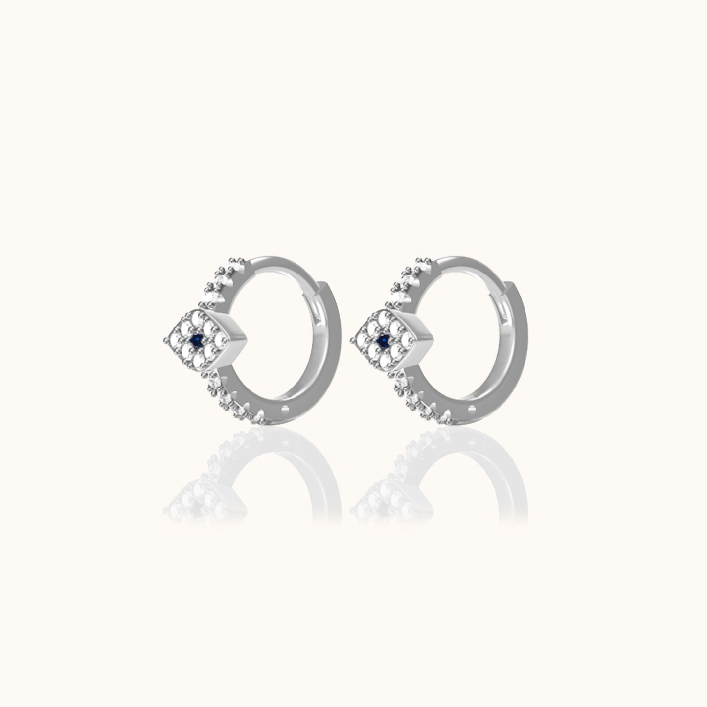 CZ Evil Eye Hoop Earrings