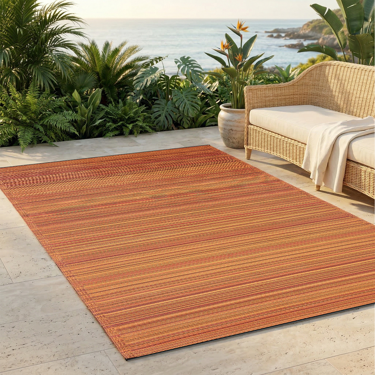 Cancun - Striped Outdoor Rug for Patio