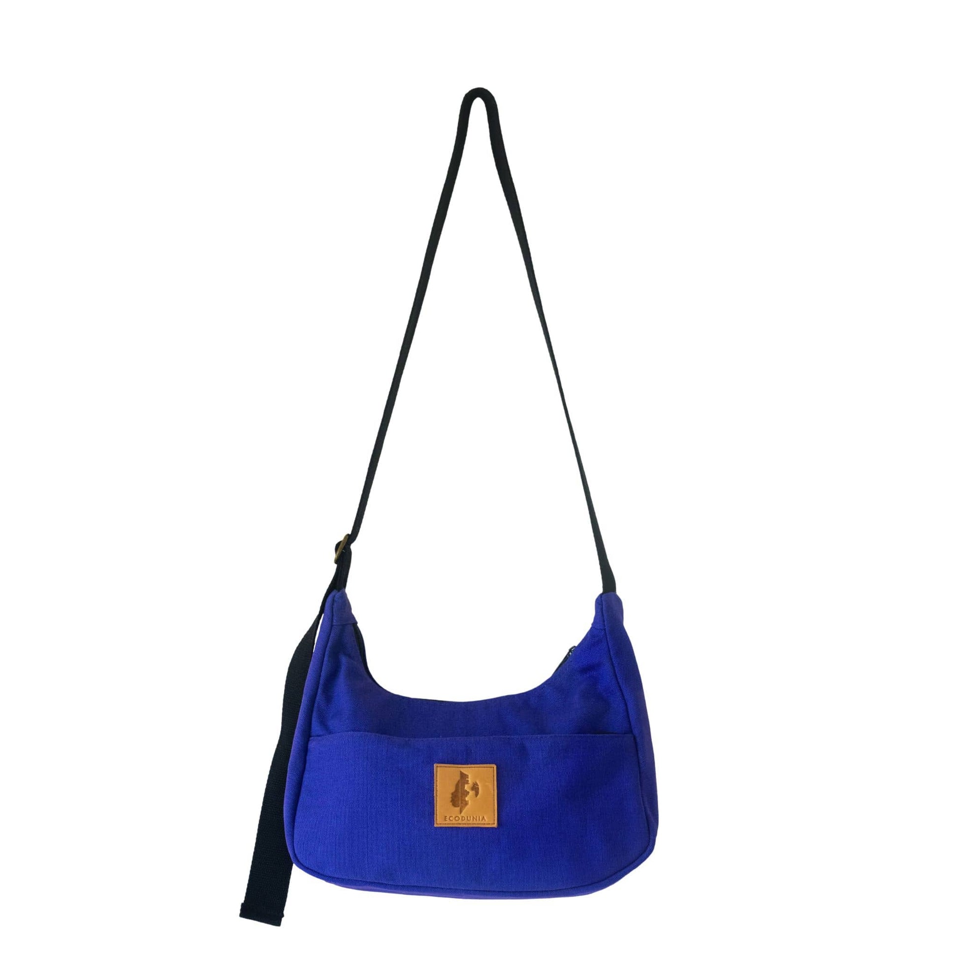 Crossbody Crescent Bag - Canvas Shoulder Bag for Women #color_purple