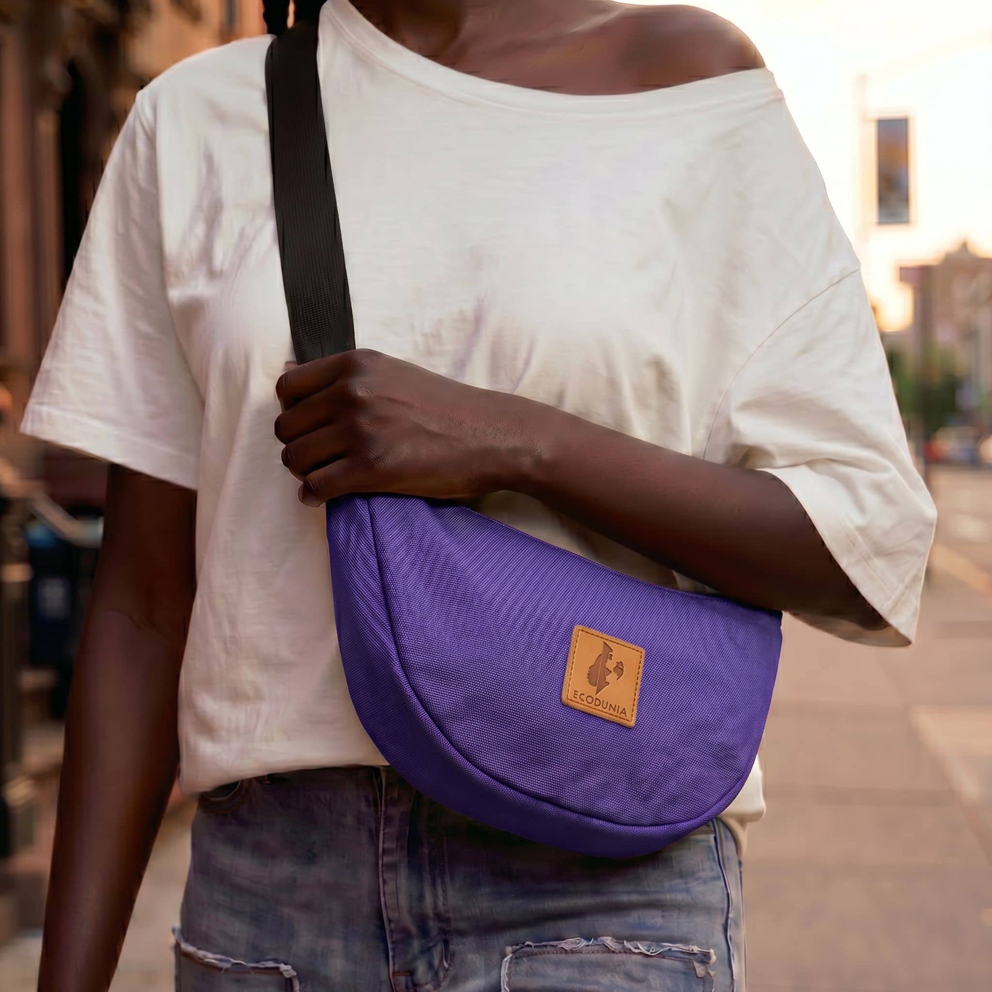 Purple Canvas Round Mini Shoulder Bag #color_purple
