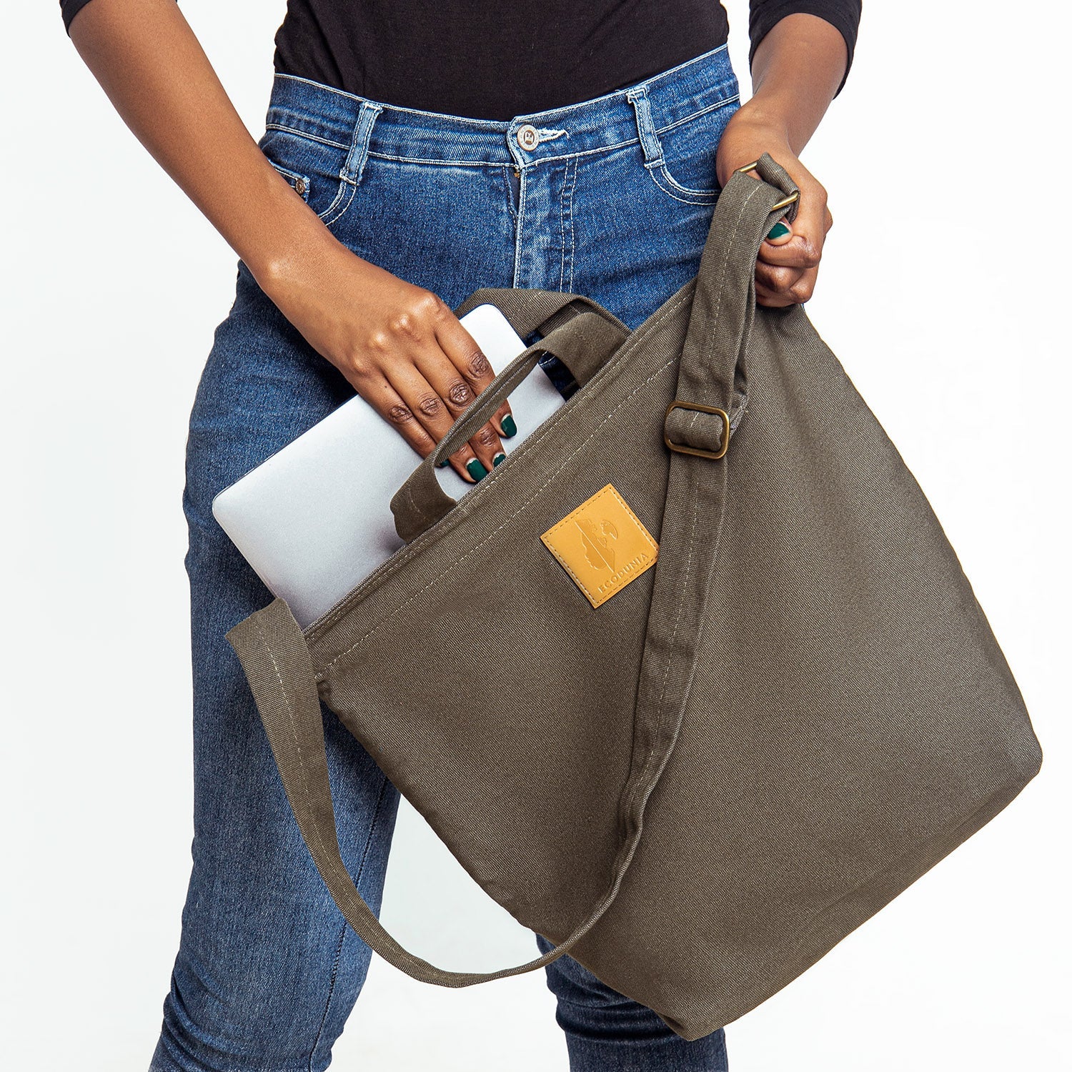 Canvas Carry-All Crossbody Bag for Men & Women | Amani #color_jungle-green
