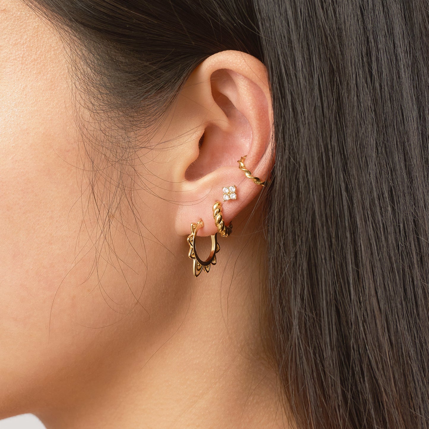 Large Lace Hoop Earrings