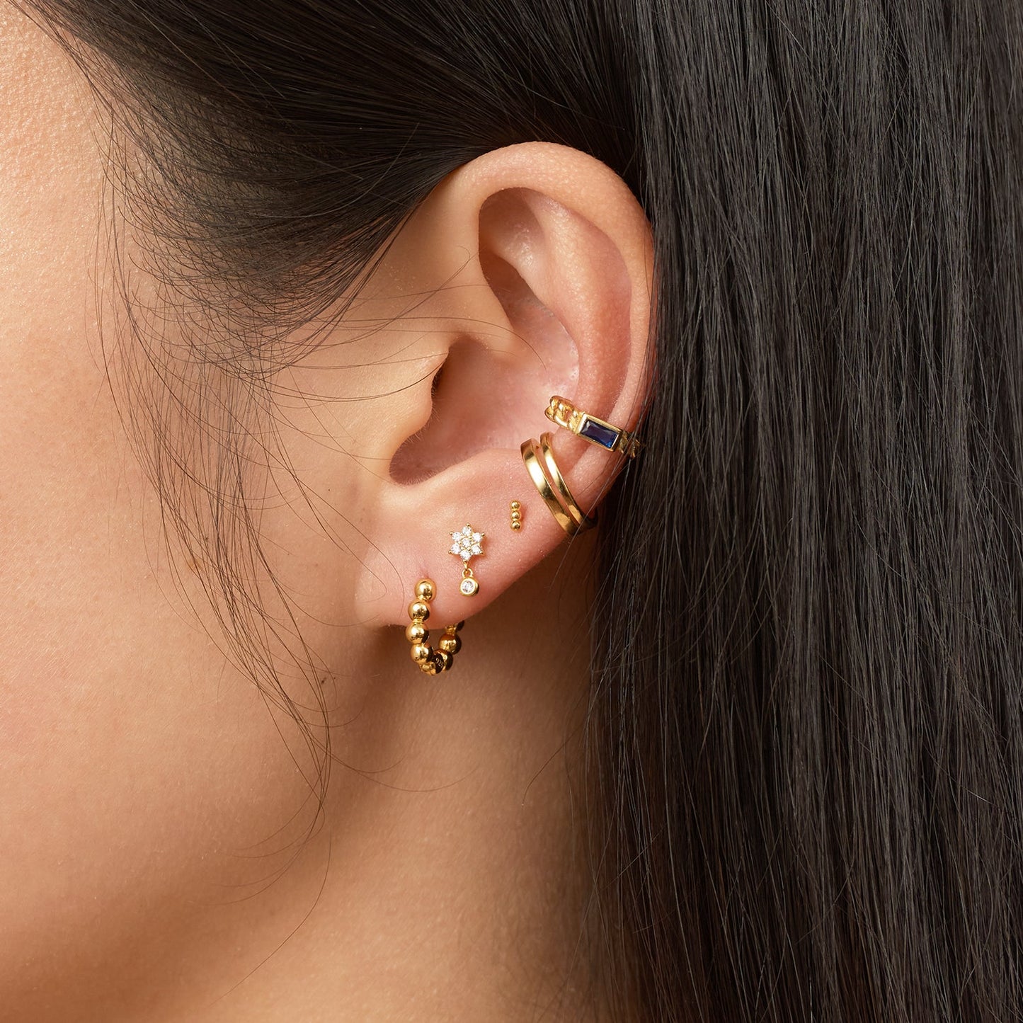Thick Bead Hoop Earrings