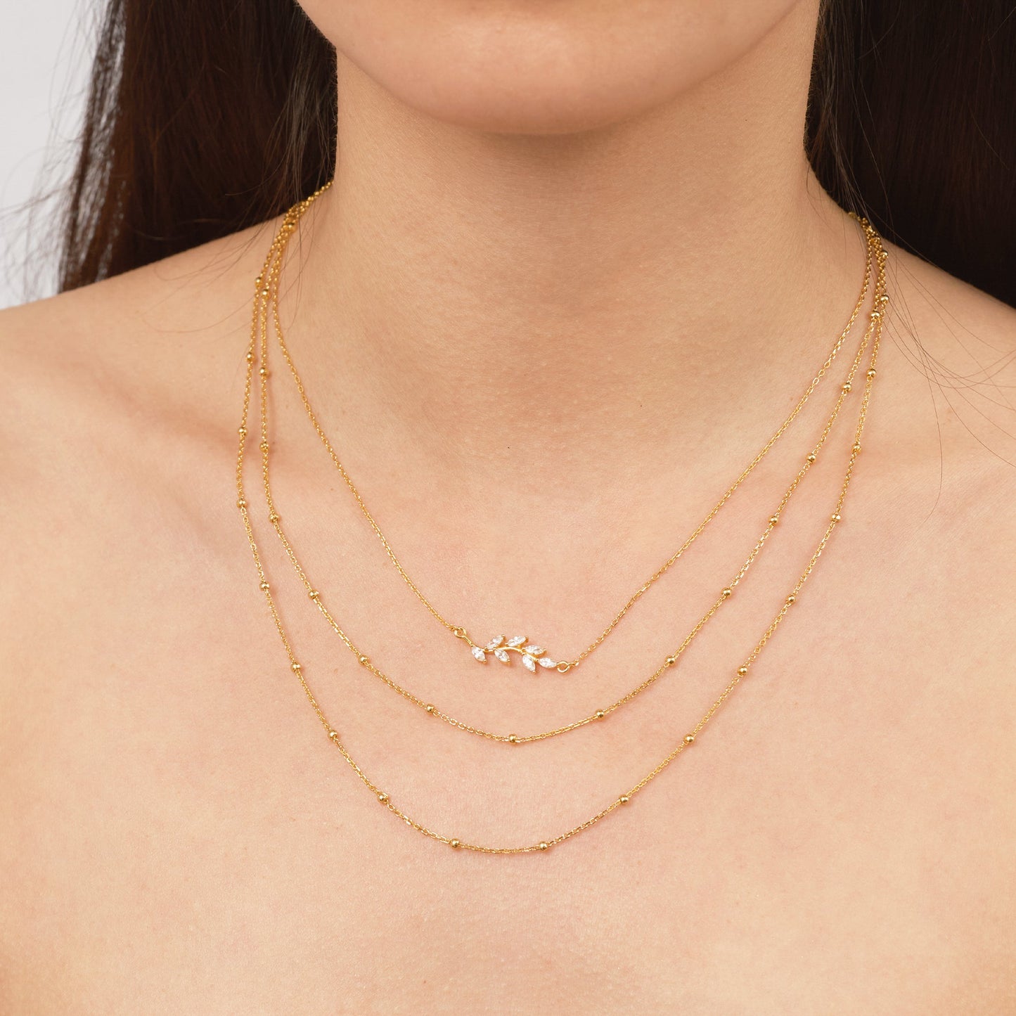2 in 1 Double Layered Bead Necklace Set