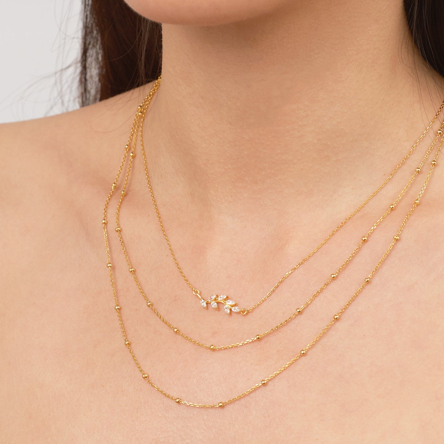 2 in 1 Double Layered Bead Necklace Set