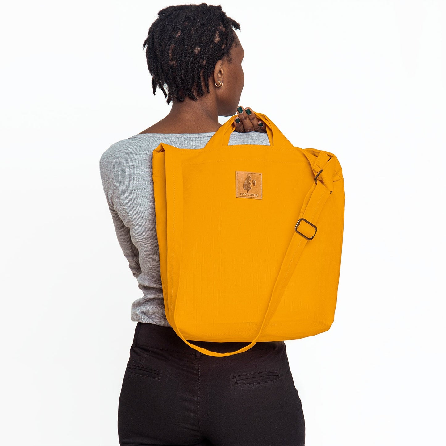 Canvas Carry-All Crossbody Bag for Men & Women | Amani #color_orange