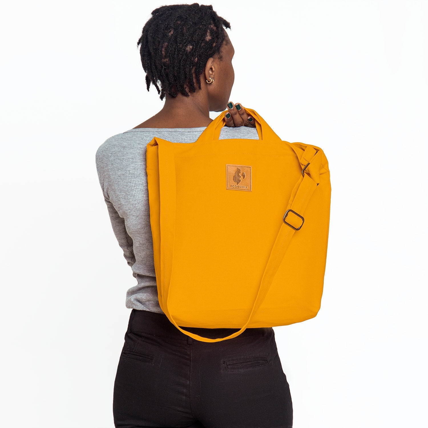 Canvas Carry-All Crossbody Bag for Men & Women | Amani #color_orange
