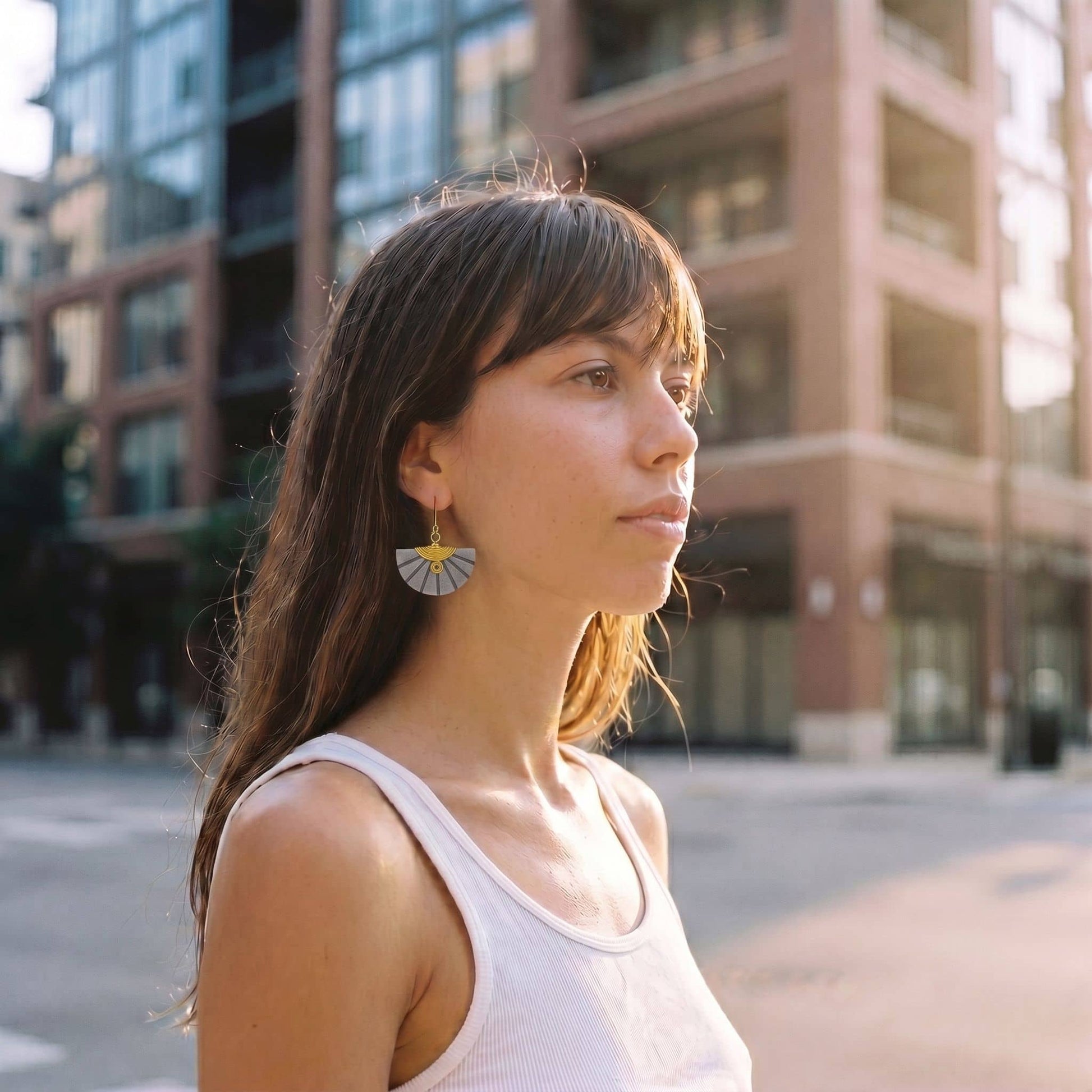 Carved Soapstone Half-Moon Earrings | Nusu Ecodunia