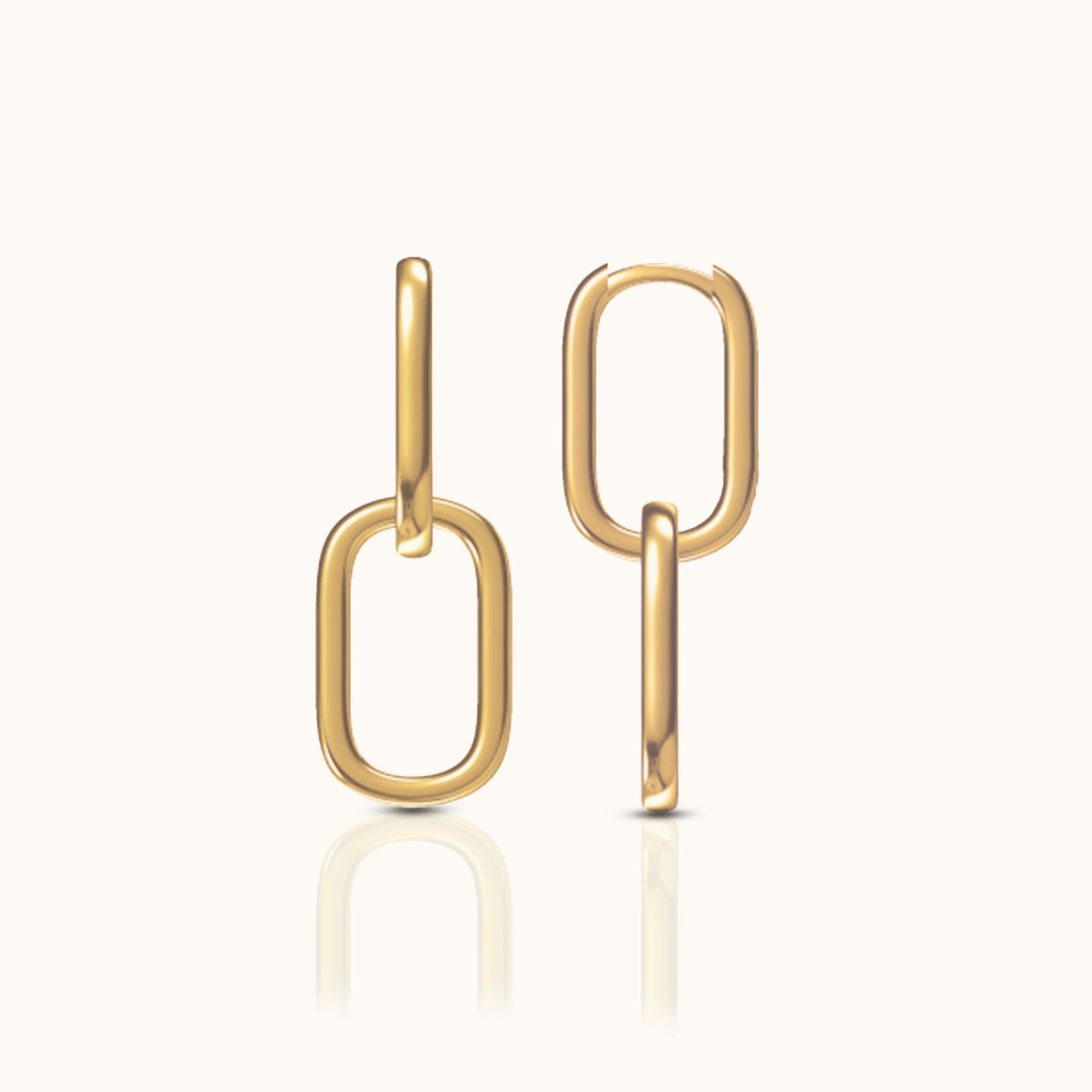 Paperclip Link Chain Hoop Earrings