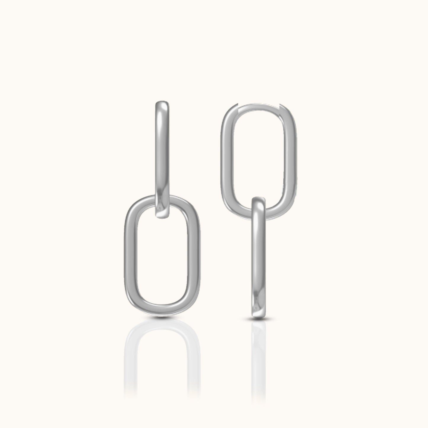 Paperclip Link Chain Hoop Earrings