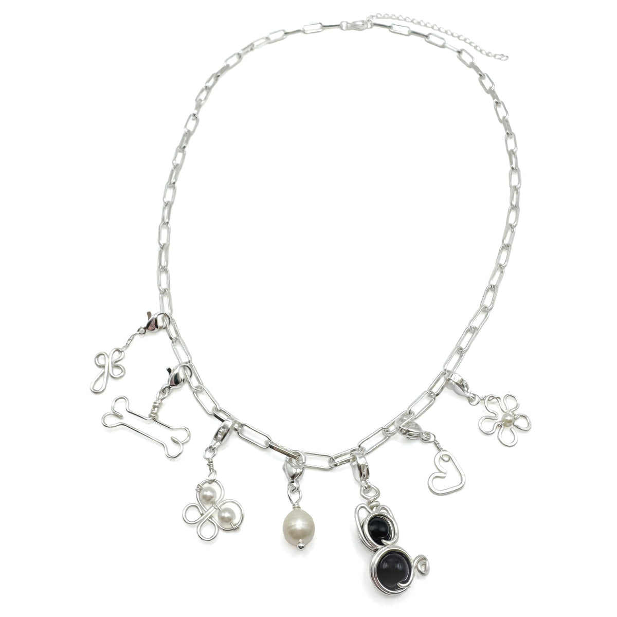Bone silver charm