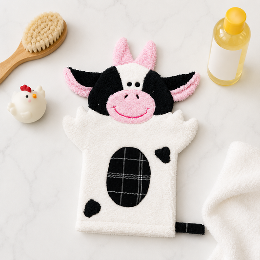 Cow Puppet Washcloth - Patches the Cow
