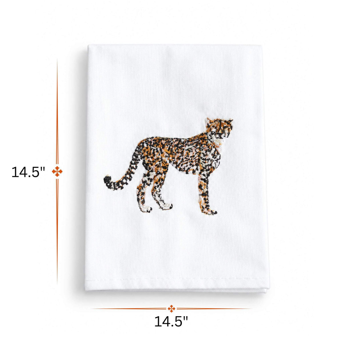 Cheetah Embroidered Cotton Napkins - Handmade - EcoDunia #animals_cheetah