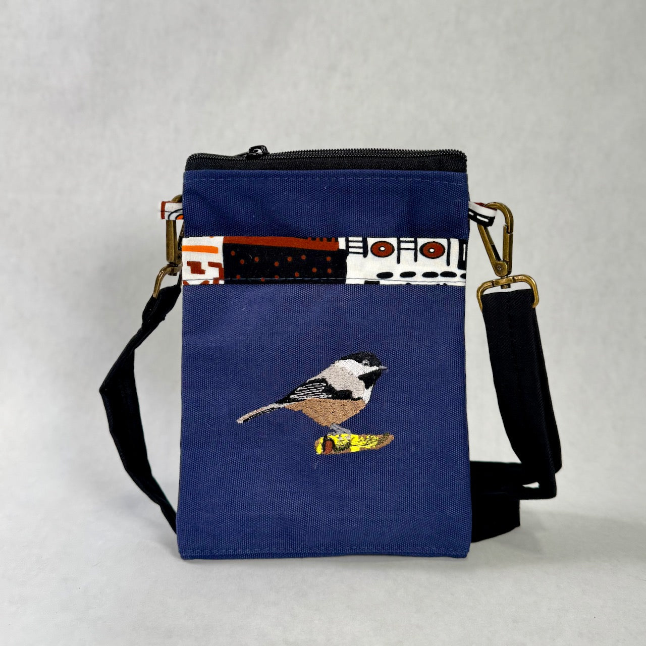 Chickadee Embroidered Canvas Crossbody Bag | Essentials