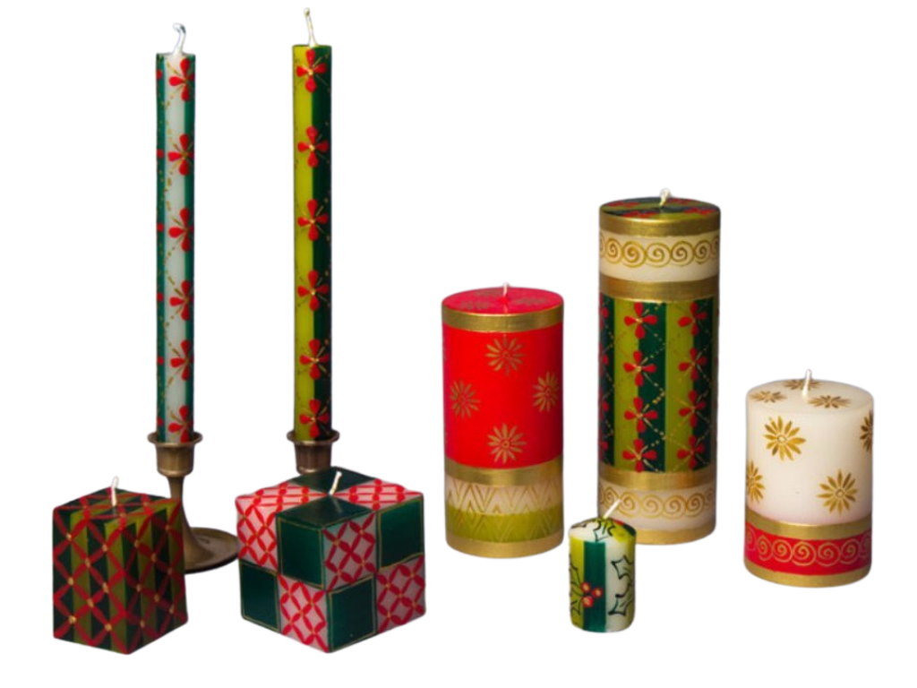 Christmas Painted Candles