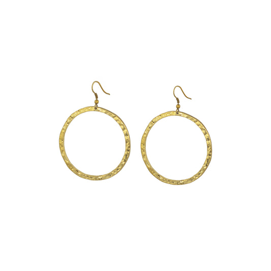 Hammered Circle Brass Hoop Earrings for Women | Sura - EcoDunia #design_hammered