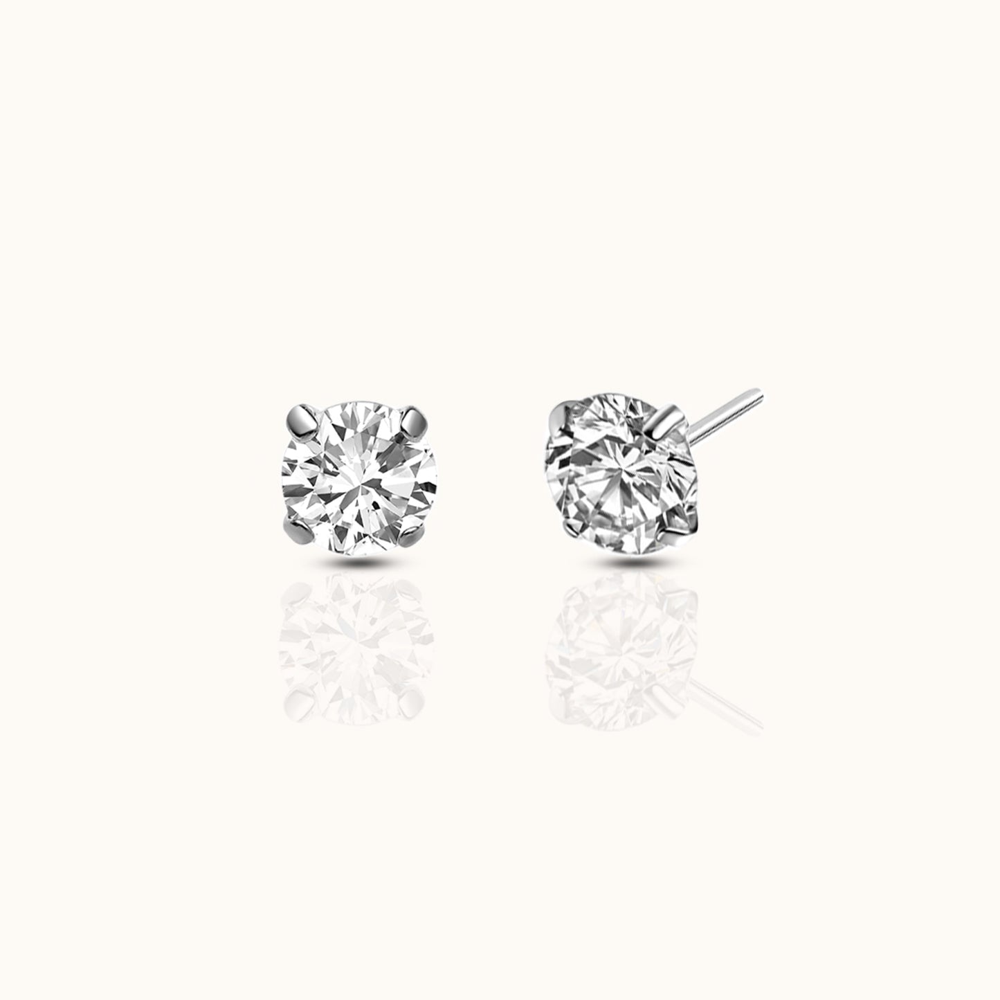 Classic White CZ 3mm Threadless Labret Titanium Flat Back Earring