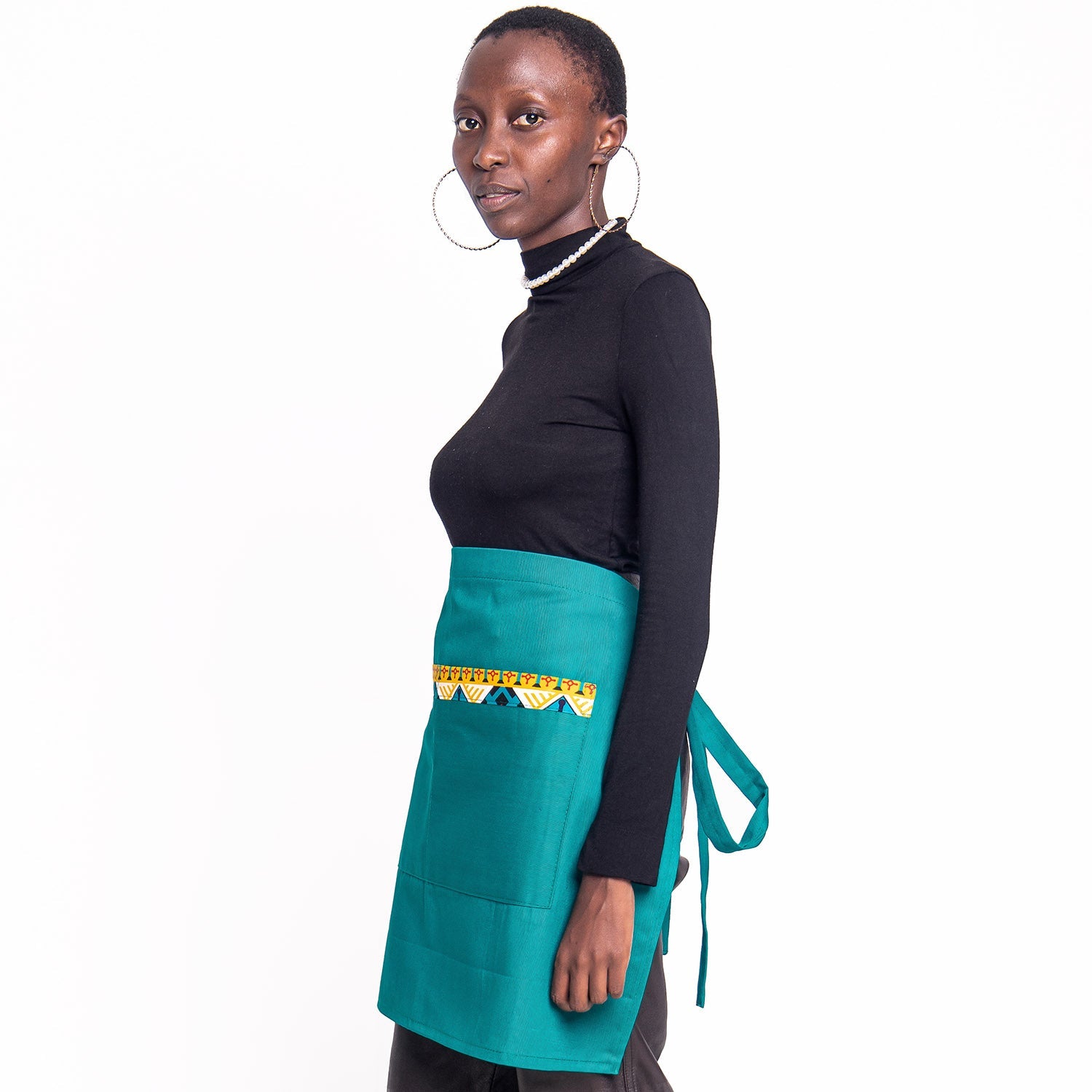 Kitchen Half Apron with Pockets Unisex | Waist Apron – Jikoni #color_green