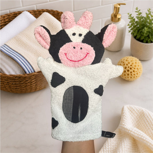 Cow Puppet Washcloth - Patches the Cow