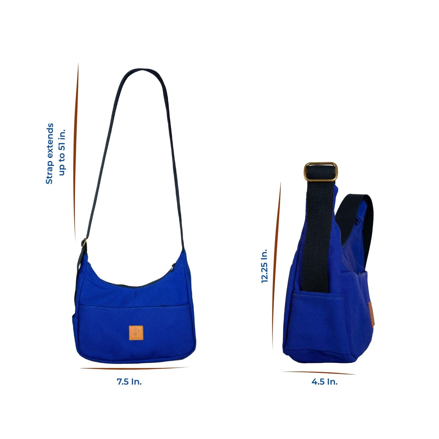 Crossbody Crescent Bag - Canvas Shoulder Bag for Women #color_purple