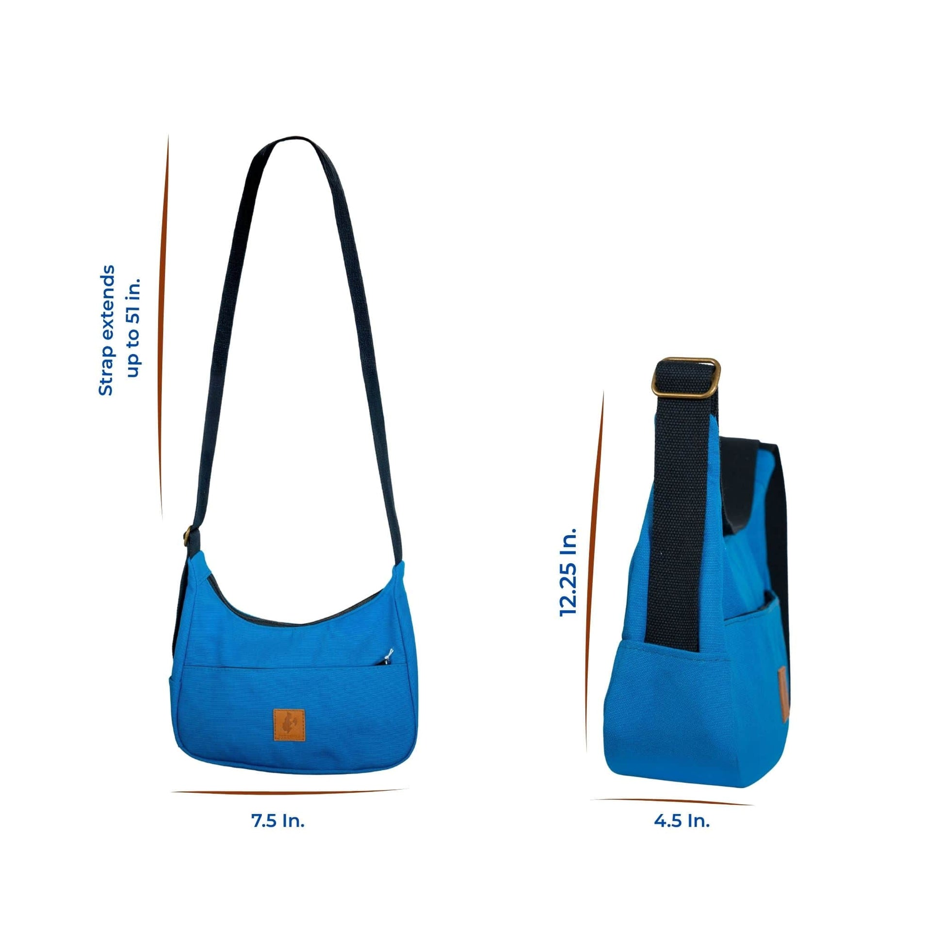 Crossbody Crescent Bag - Canvas Shoulder Bag for Women #color_zilly-blue
