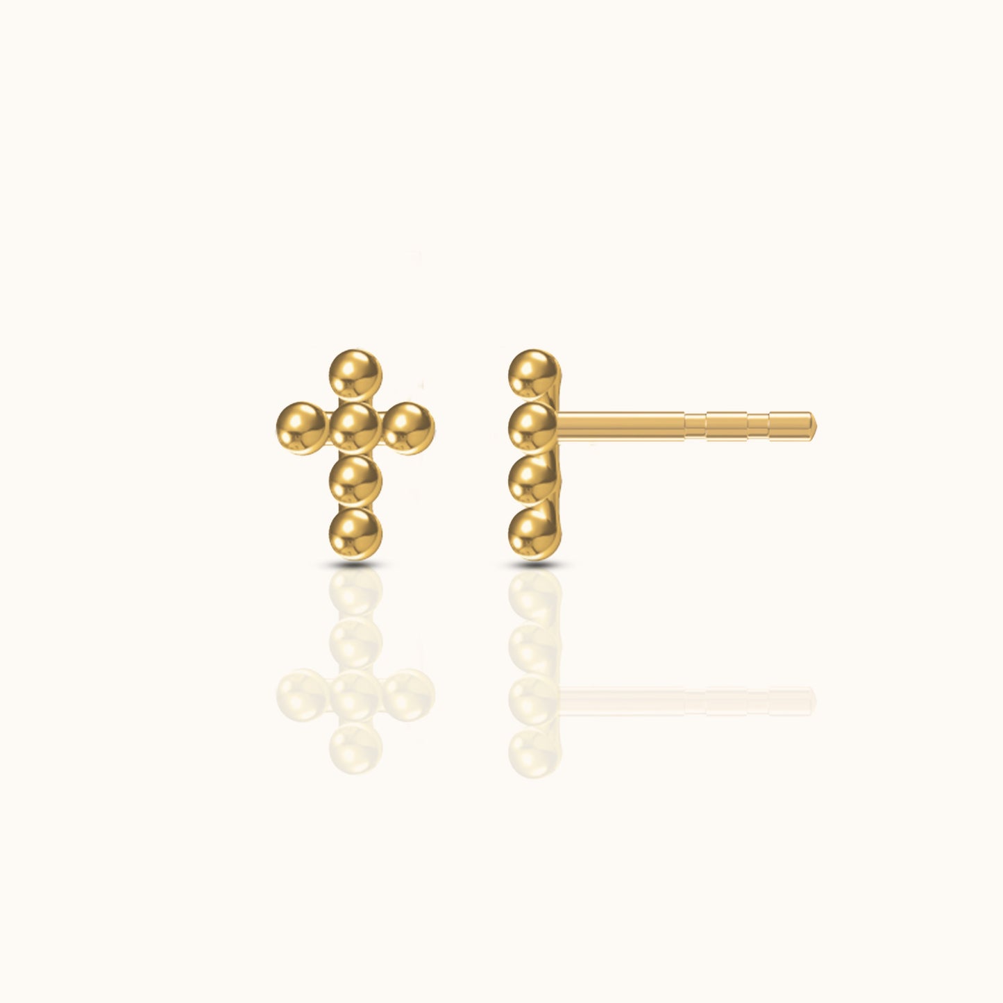 Cross Beaded Stud Earrings