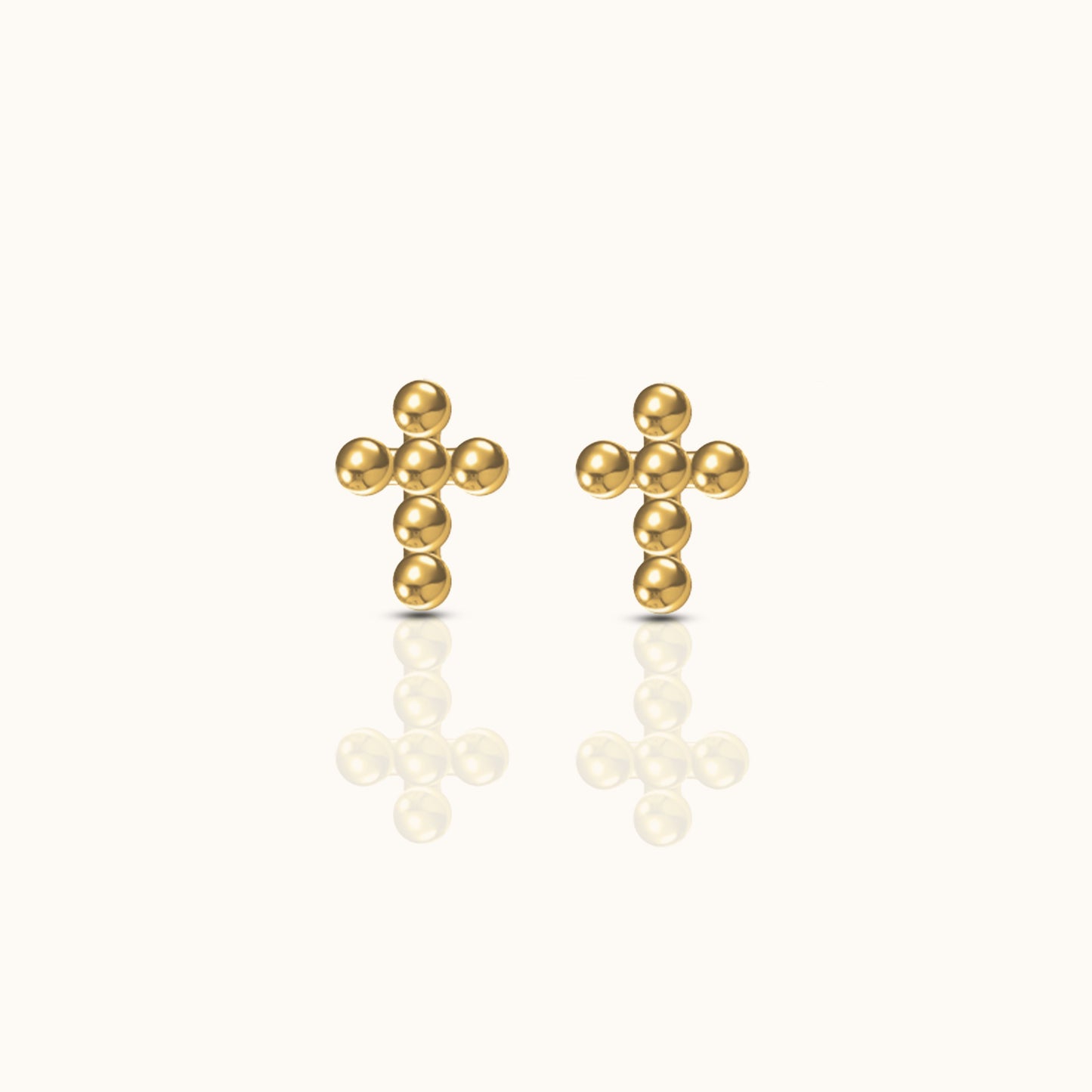 Cross Beaded Stud Earrings