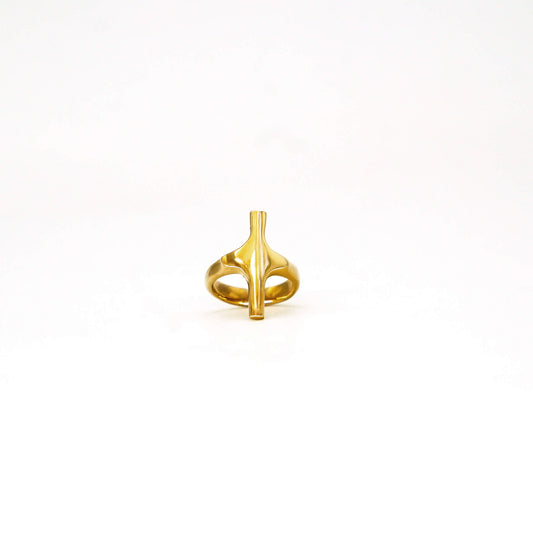 Unique Brass Cross Ring - Handcrafted Unisex Ring