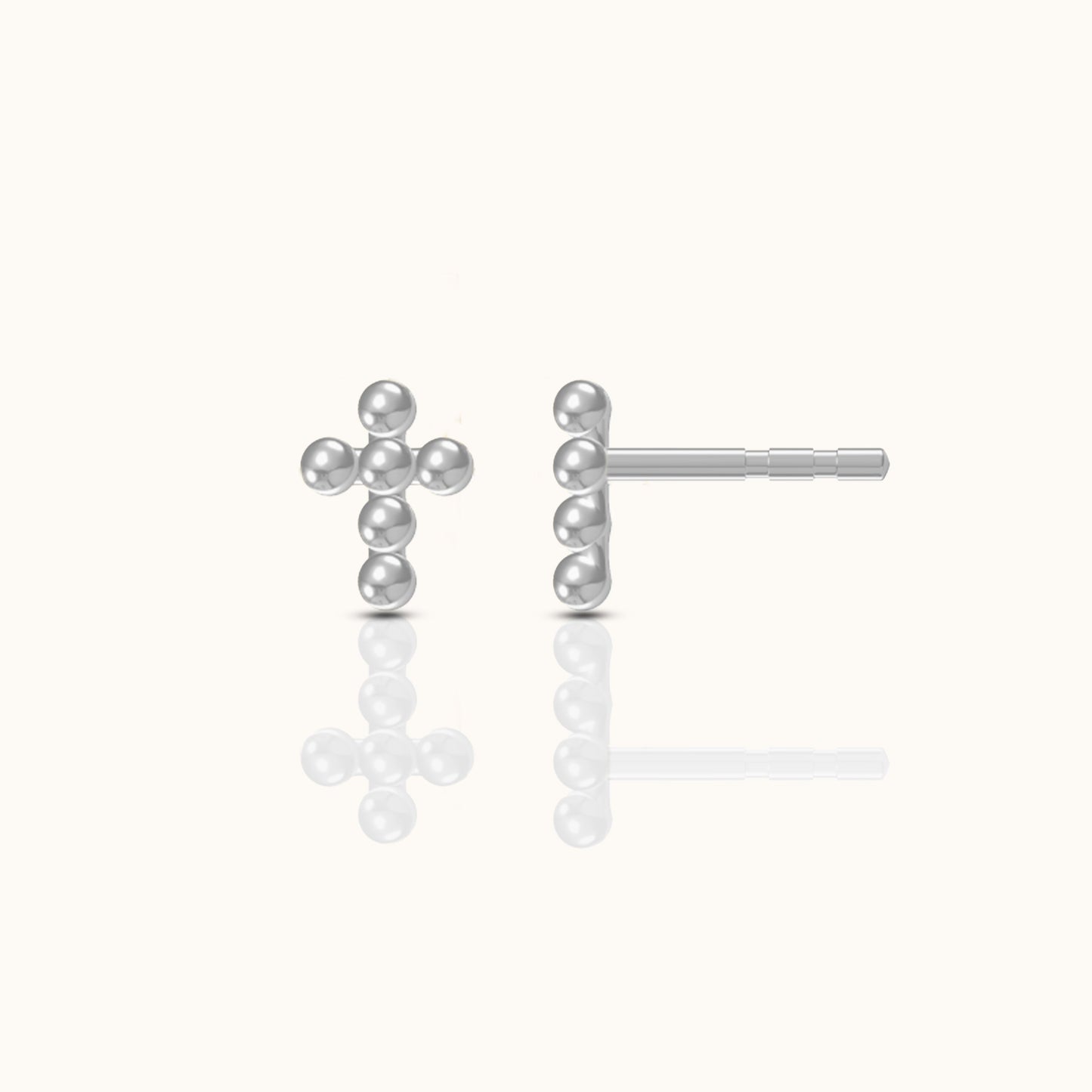 Cross Beaded Stud Earrings