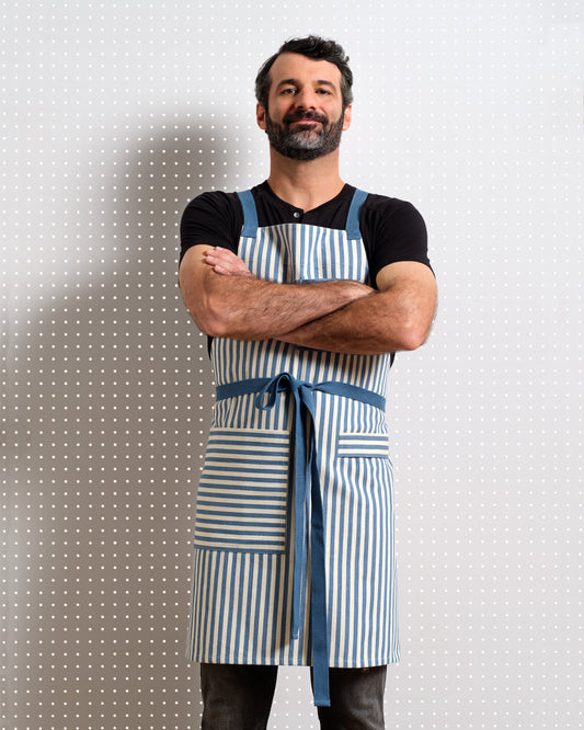 Crossback Apron - Twill Striped