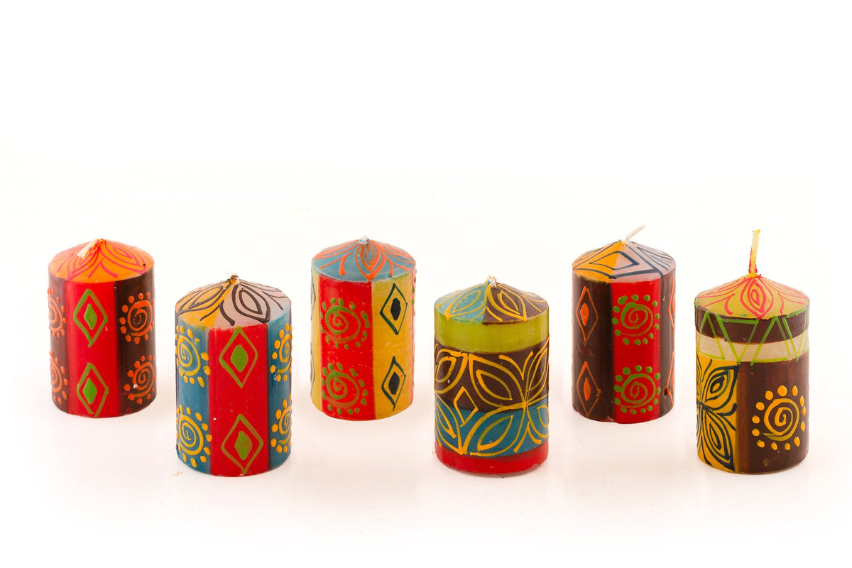 Desert Rose Painted Candles