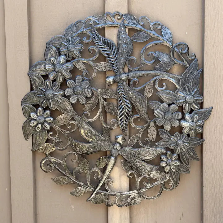 Haitian Dragonfly Wall Art Garden Sculpture Handmade