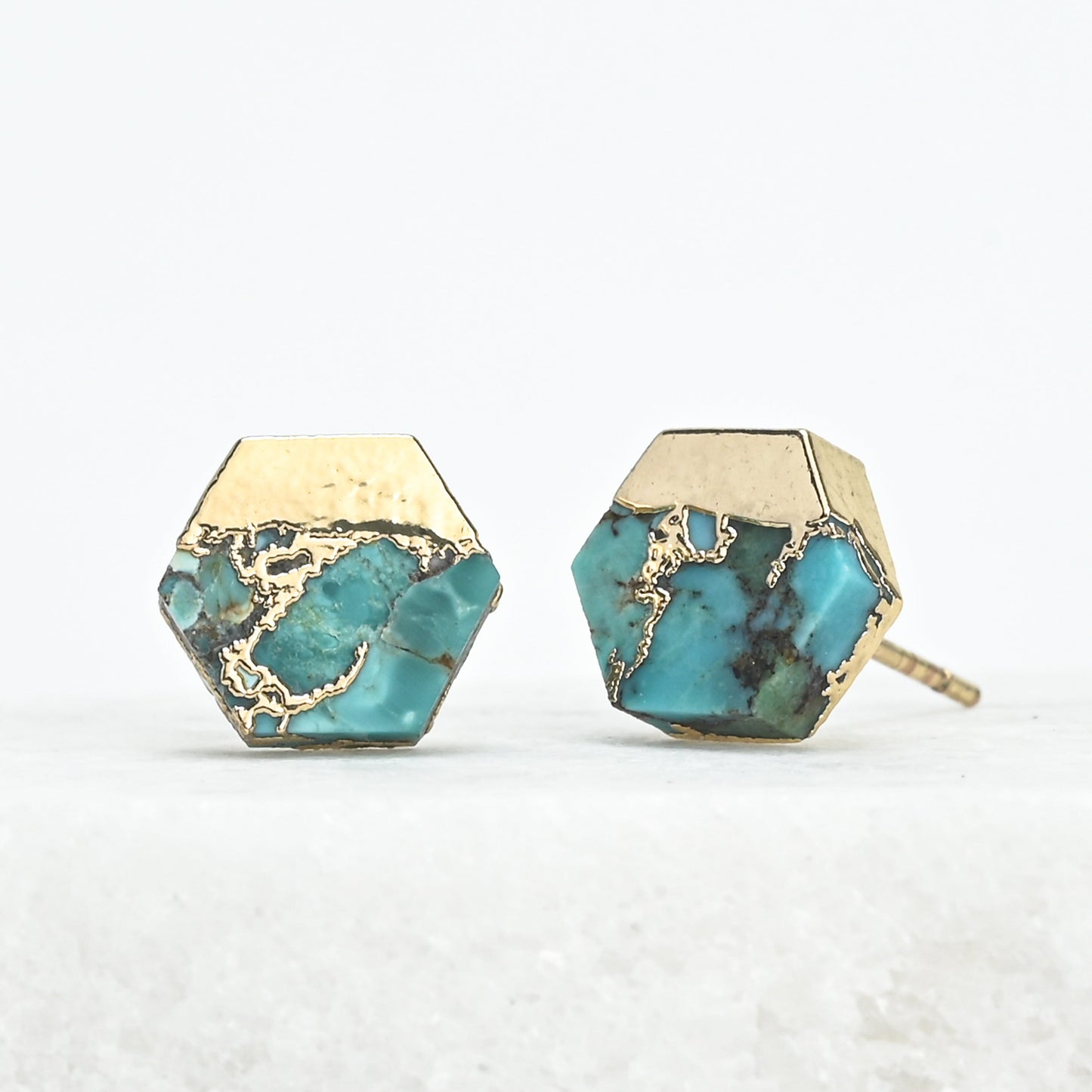 Oasis Turquoise and Gold Studs
