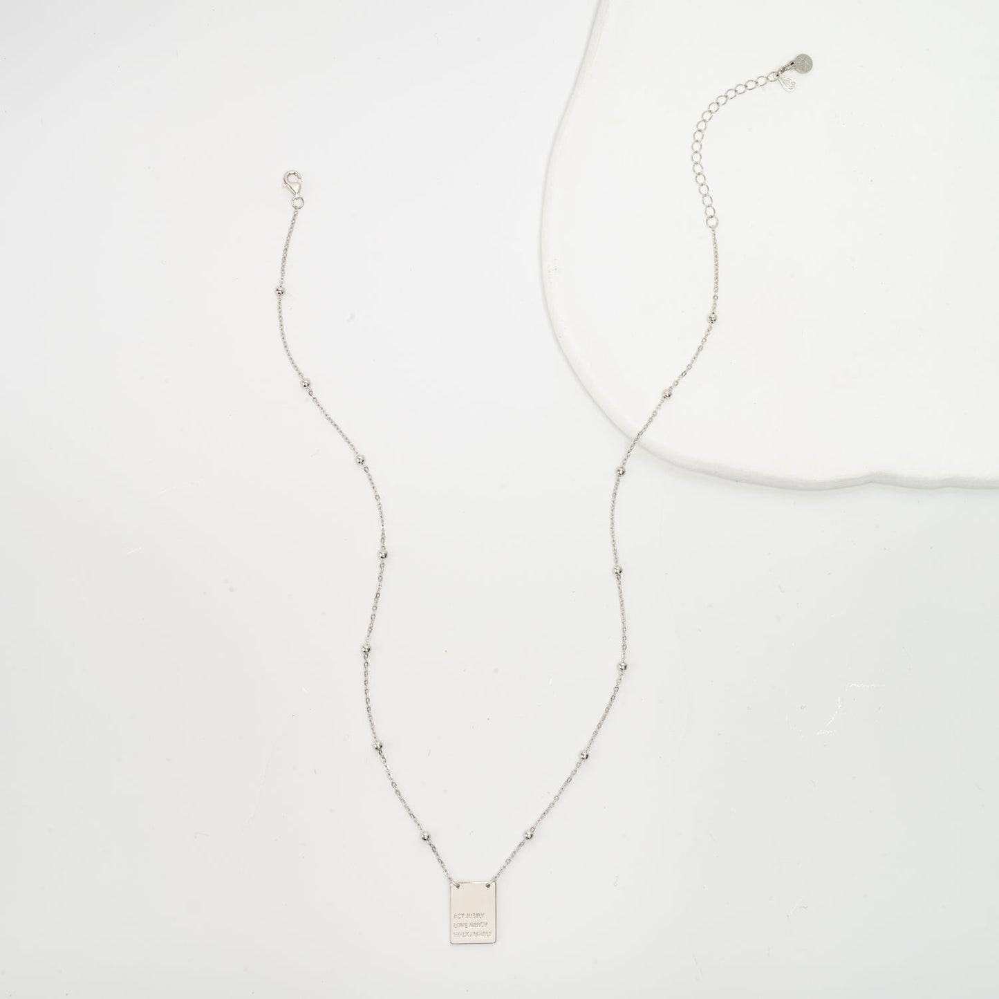 Act Justly Necklace in Sterling Silver