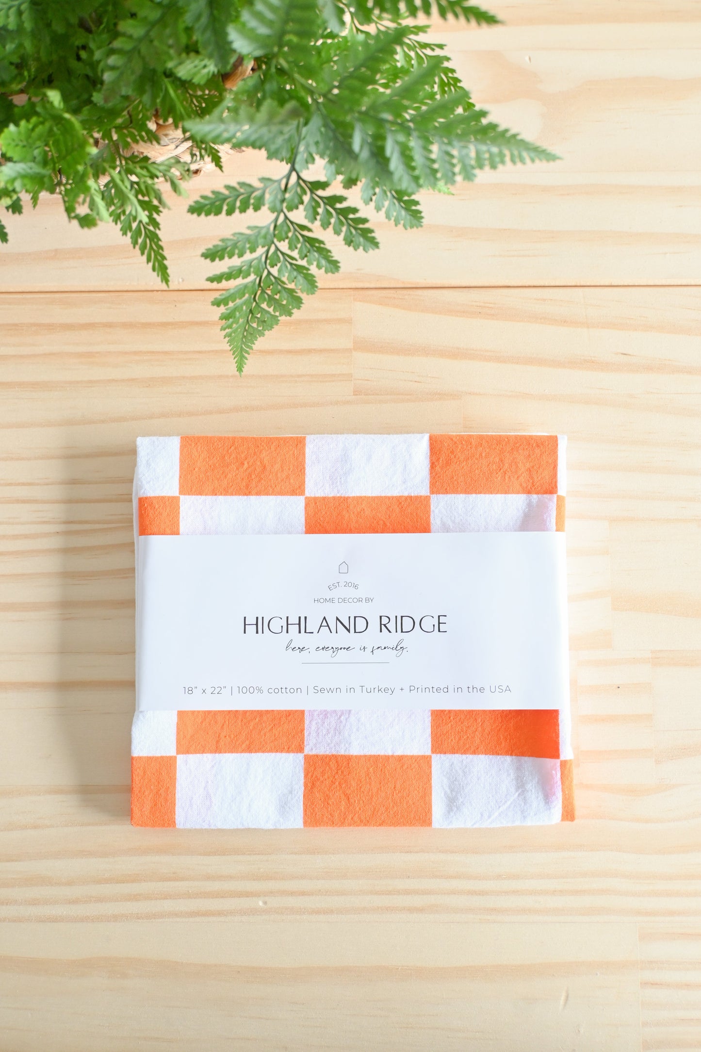 Tennessee Orange Checker Tea Towel