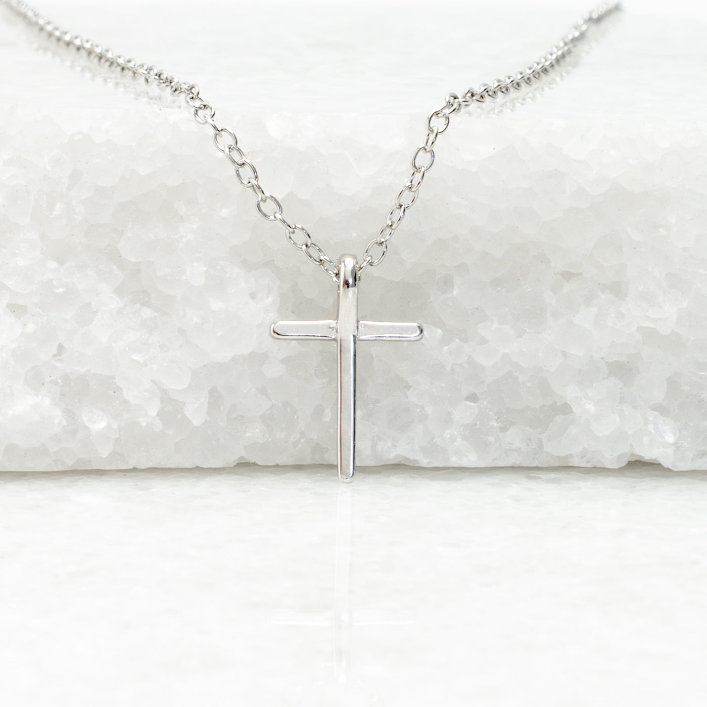 Faithful Sterling Silver Classic Cross Necklace
