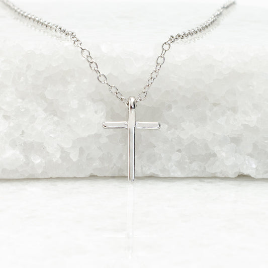 Faithful Sterling Silver Classic Cross Necklace