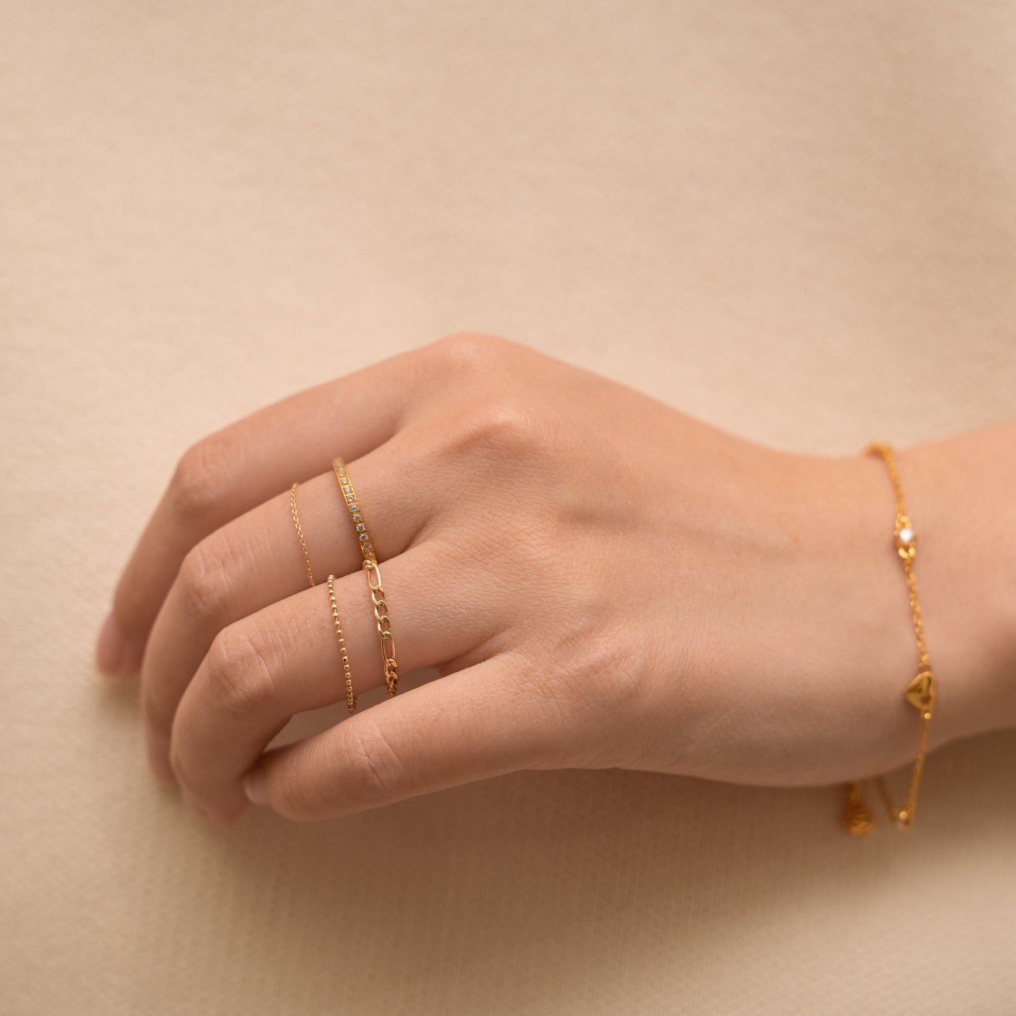 CZ Pave Eternity Band Titanium PVD Gold Ring