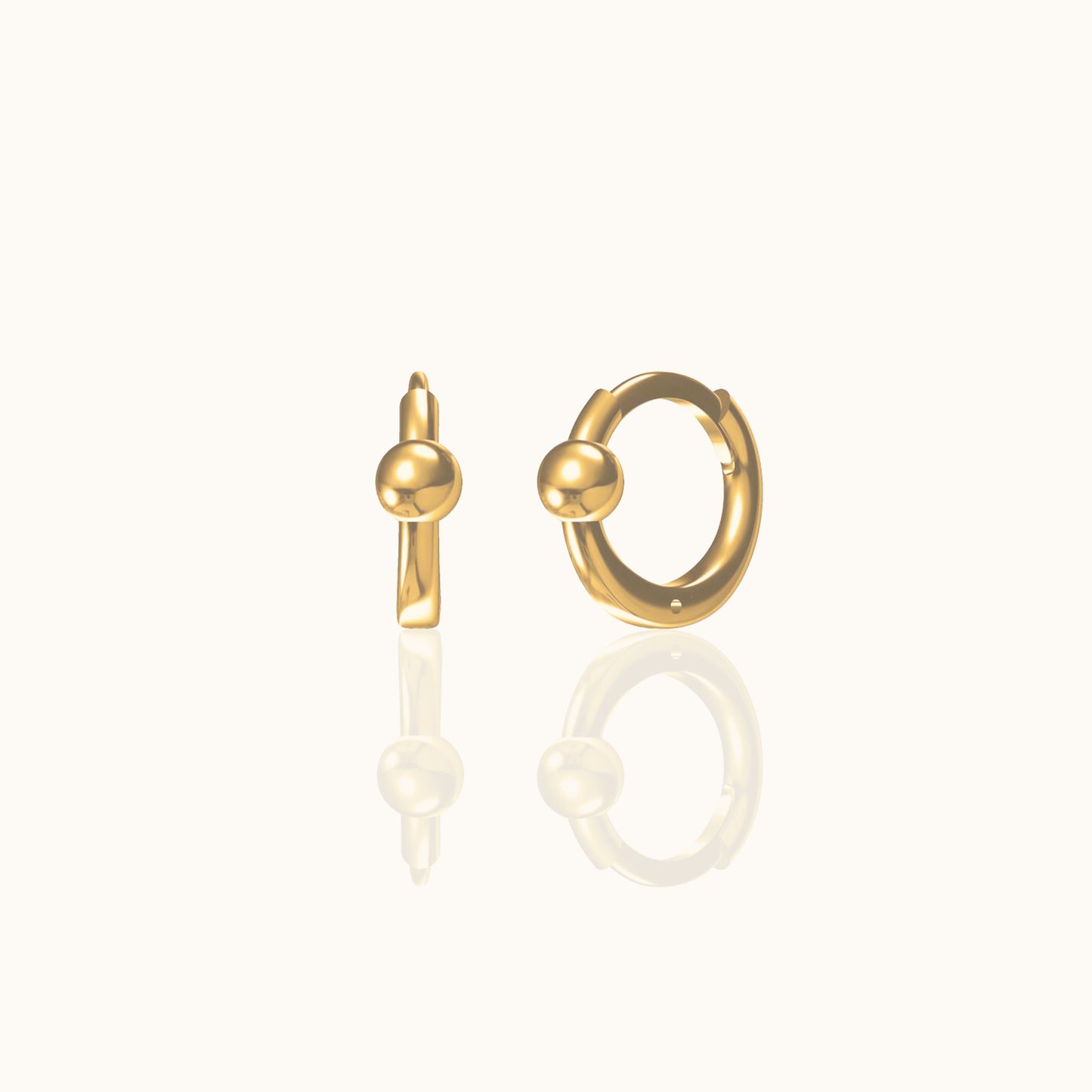 Dainty Ring Ball Hoop Earrings
