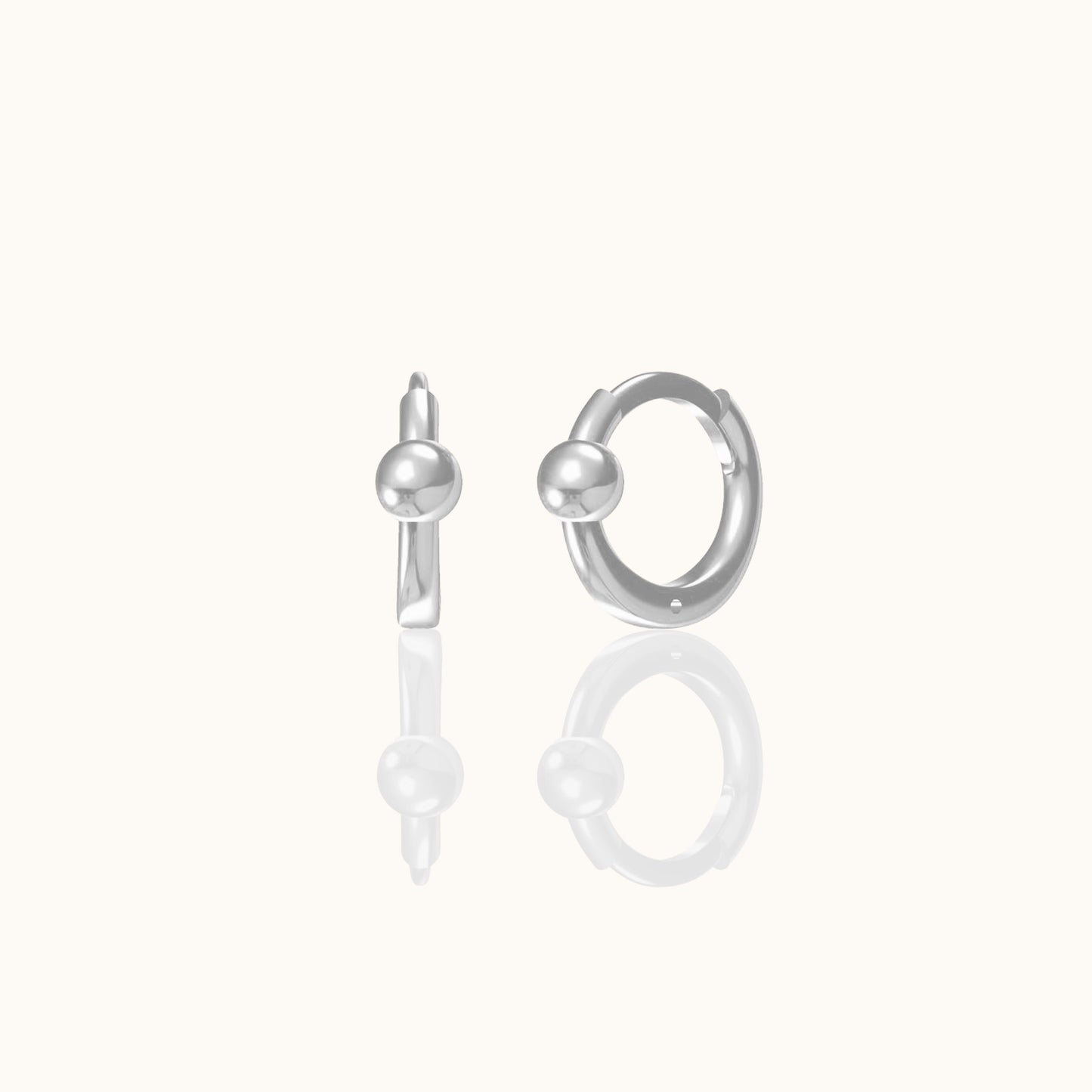 Dainty Ring Ball Hoop Earrings