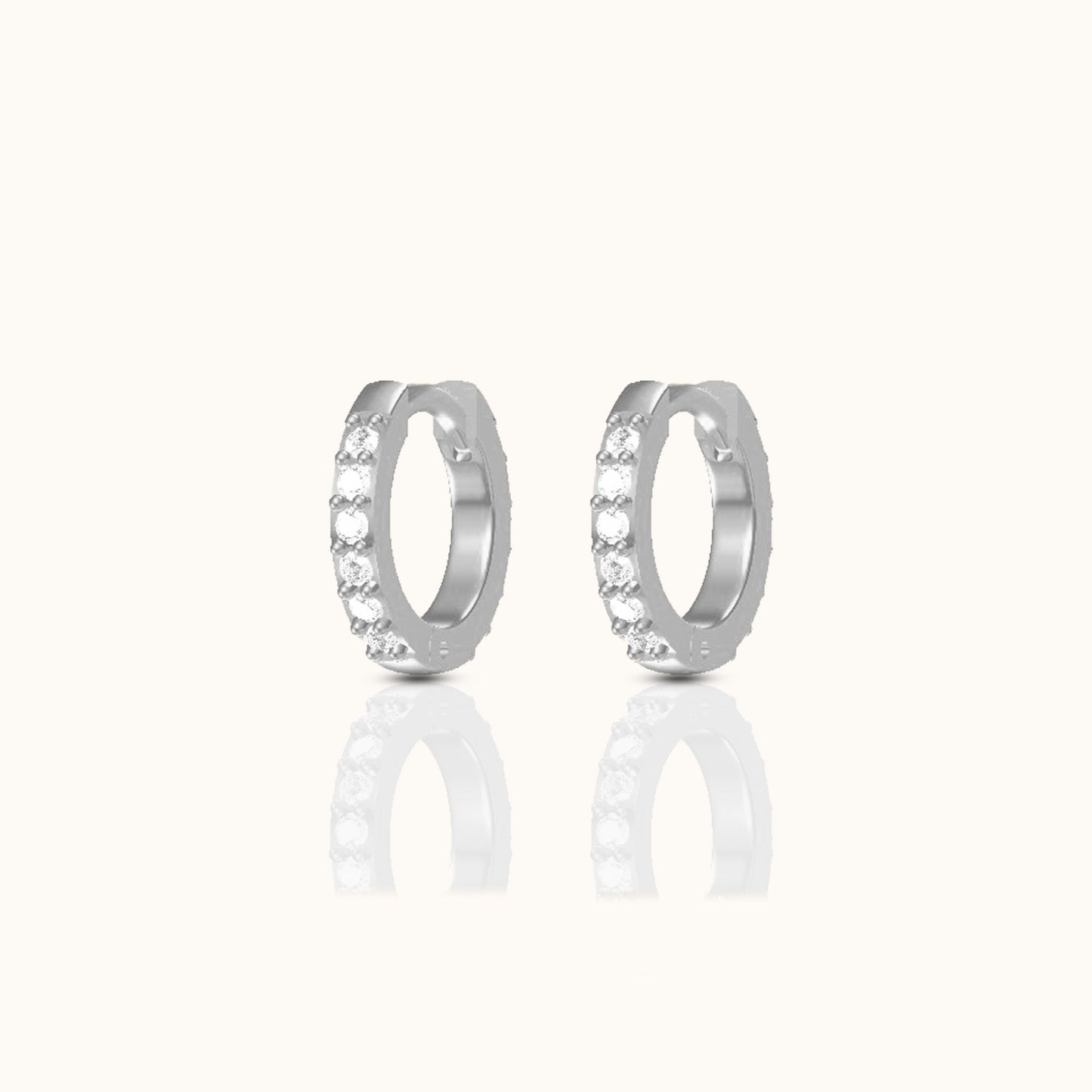 Dainty White Zircon Huggie Hoops