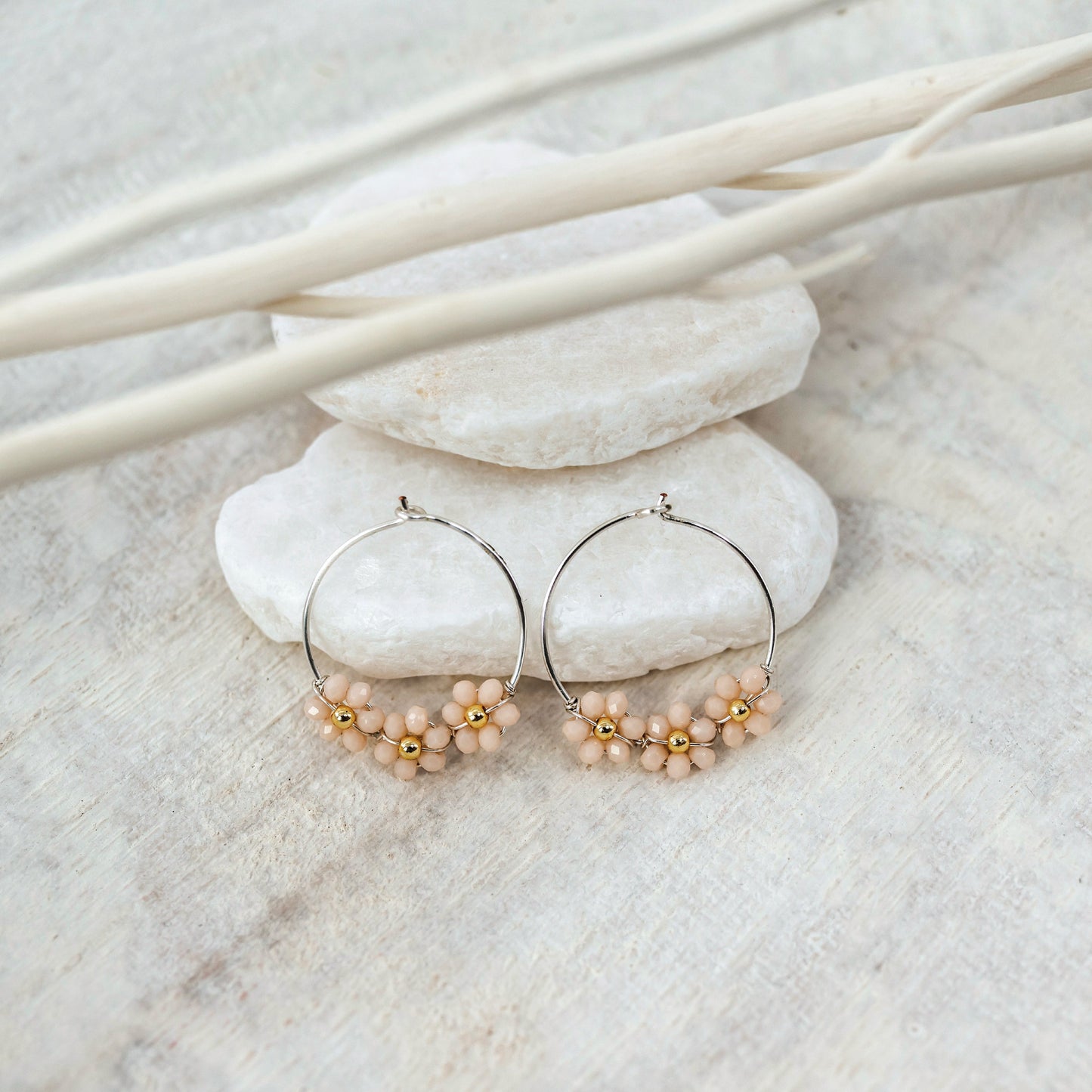 Daisy silver earrings