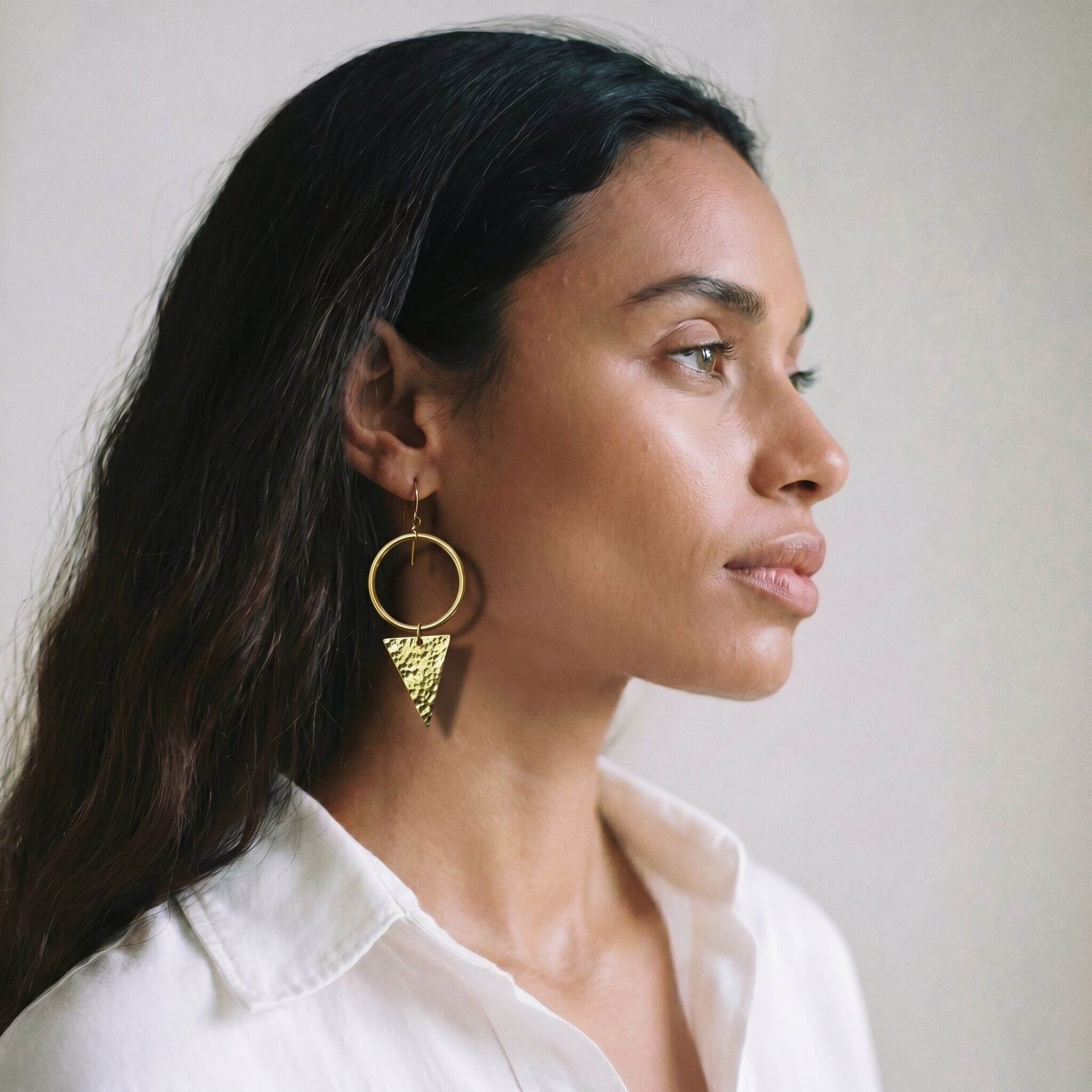 Triangle Dangle Hoops Earrings for Women - Wema
