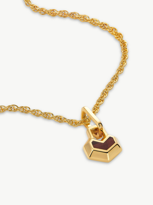 Gold Plated Tiger eye mini necklace 22"- Daryl | No More Nobody