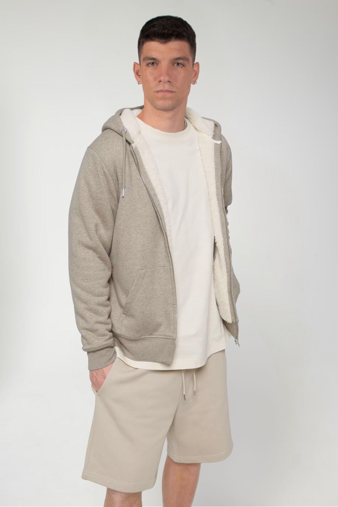 Chaqueta sherpa - Nuez Jaspeado