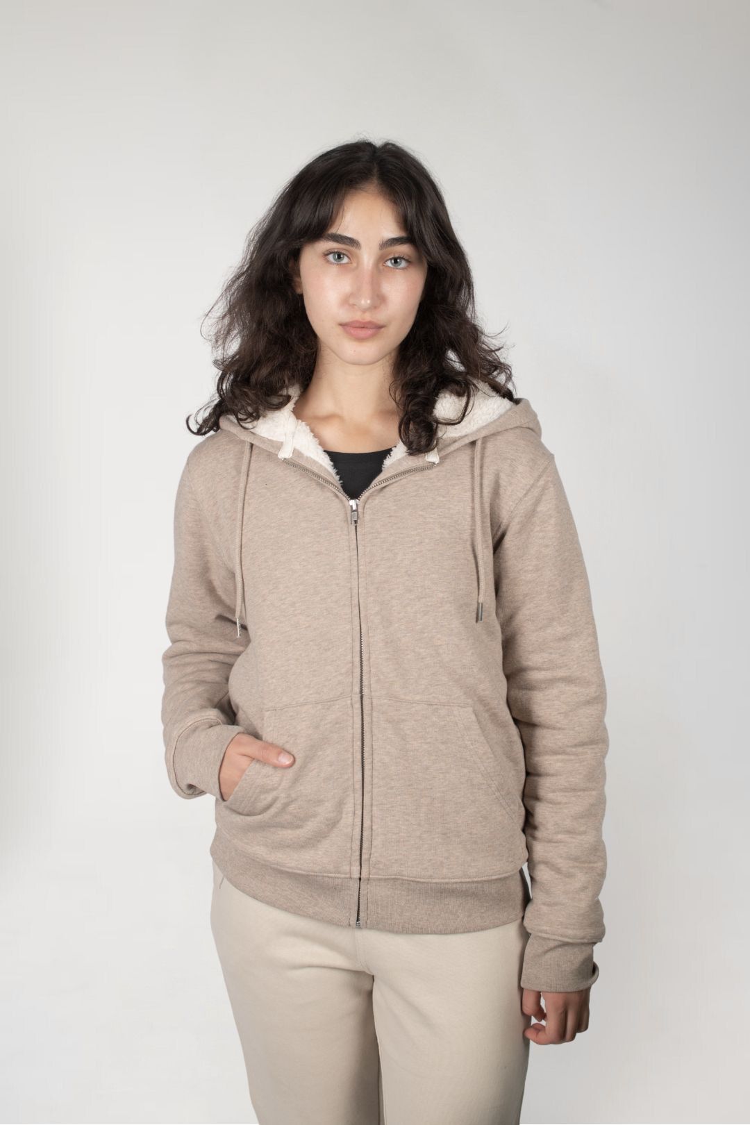 Chaqueta sherpa - Nuez Jaspeado