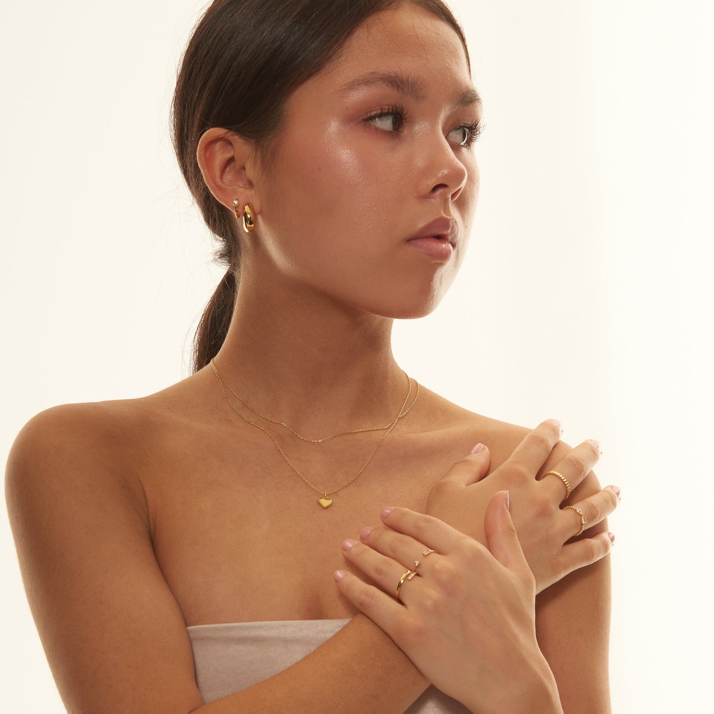 Chunky Thick Huggie Hoops Earrings